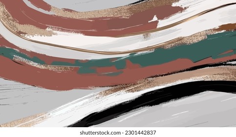 Abstract art vector illustration. Golden texture. Hand drawn vector illustration. Oil on canvas. Brushstrokes of paint. modern Art. Prints, wallpapers, posters, cards, murals, rugs, hangings, prints