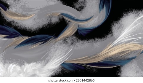 Abstract art vector illustration. Golden texture. Hand drawn vector illustration. Oil on canvas. Brushstrokes of paint. modern Art. Prints, wallpapers, posters, cards, murals, rugs, hangings, prints