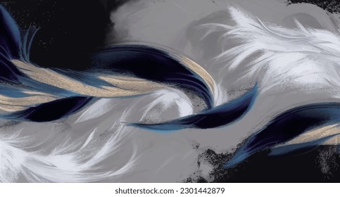 Abstract art vector illustration. Golden texture. Hand drawn vector illustration. Oil on canvas. Brushstrokes of paint. modern Art. Prints, wallpapers, posters, cards, murals, rugs, hangings, prints