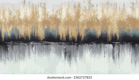 Abstract art vector illustration. Golden texture. Hand drawn vector illustration. Oil on canvas. Brushstrokes of paint. modern Art. Prints, wallpapers, posters, cards, murals, rugs, hangings, prints