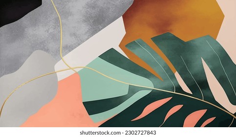 Abstract art vector illustration. Golden texture. Hand drawn vector illustration. Oil on canvas. Brushstrokes of paint. modern Art. Prints, wallpapers, posters, cards, murals, rugs, hangings, prints