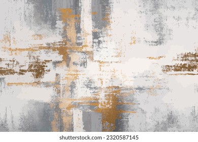 Abstract art vector illustration. Golden texture. Hand drawn vector illustration. Oil on canvas. Brushstrokes of paint. modern Art. Prints, wallpapers, posters, cards, murals, rugs, hangings, prints