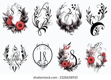 Abstract art vector illustration. silhouette set. Hand drawn vector illustration. black elements. modern Art. Prints, wallpapers, posters, cards, murals, rugs, hangings, prints