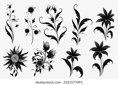 Abstract art vector illustration. SVG, black and white design, hand drawn vector illustration. black elements. modern Art. Prints, wallpapers, posters, cards, murals, rugs, hangings, prints