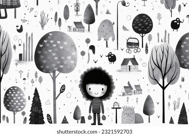 Abstract art vector illustration. SVG, black and white design, hand drawn vector illustration. black elements. modern Art. Prints, wallpapers, posters, cards, murals, rugs, hangings, prints