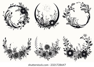 Abstract art vector illustration. SVG, black and white design, hand drawn vector illustration. black elements. modern Art. Prints, wallpapers, posters, cards, murals, rugs, hangings, prints