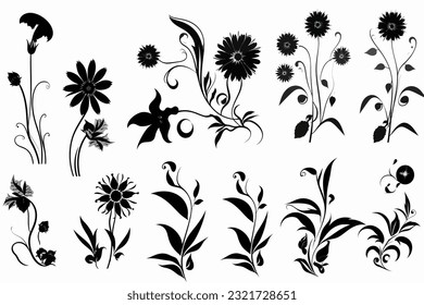 Abstract art vector illustration. SVG, black and white design, hand drawn vector illustration. black elements. modern Art. Prints, wallpapers, posters, cards, murals, rugs, hangings, prints
