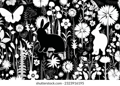 Abstract art vector illustration. SVG, black and white design, hand drawn vector illustration. black elements. modern Art. Prints, wallpapers, posters, cards, murals, rugs, hangings, prints