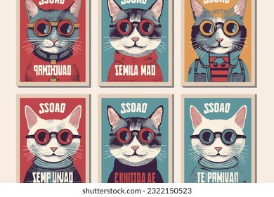 Abstract art vector illustration. Watercolor painting, children's wallpaper. Hand drawn vector illustration. Stylish cats, modern art, prints, wallpapers, posters, cards, murals, carpets, hangings