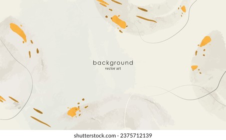 Abstract art vector. Luxurious wallpaper in a minimalist style with golden lines, organic shapes, watercolor. Vector background for banner, poster, web and packaging.	