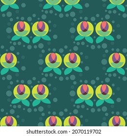 Abstract Art Vector Seamless Floral Pattern In A Retro Style