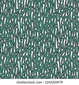 Abstract art vector seamless pattern hand drawn white icicles in black outline on turquoise background for bedding, textile, wallpaper, wrapping, furnishings, upholstery, cover page, banner, web site.