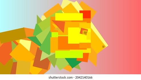 Abstract art vector shaped like a colorful lion illustration looks so cute