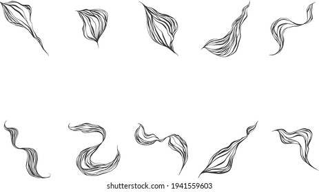 Abstract art vector. Abstract shapes, curvy, curved lines. Curvy line art wave graphic. 