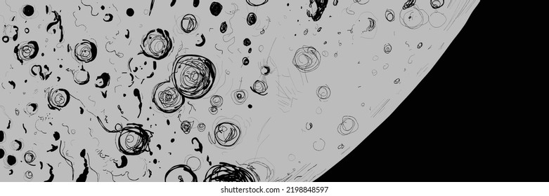 Abstract art vectors moon surface star surface texture background black and white