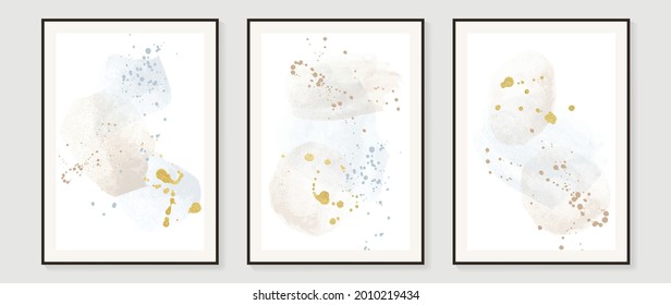Abstract art watercolor background vector. Minimal hand painted watercolor and line art illustration.  Design for wall decoration, wall arts, cover, postcards, brochure. 
