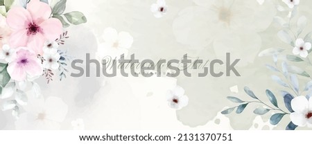Abstract art watercolor flowers painting for background. Banner collection of botanical watercolor vector. suitable for Wedding decoration, greeting card, cover, header, or wall decoration.
