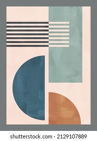 Abstract art,  watercolor geometric background. Design for poster, wall decoration, cover, EPS10 vector template