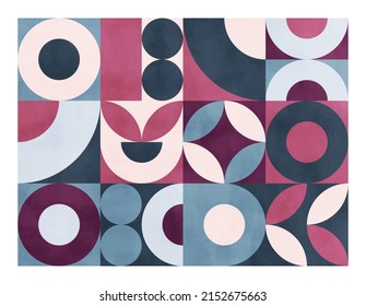 Abstract art, watercolor texture, geometric background. Design for poster, wall decoration, cover, EPS10 vector template