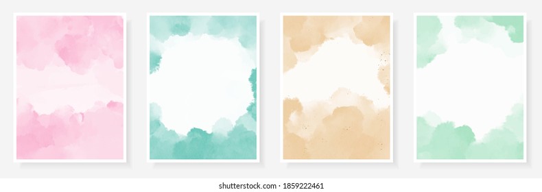 Abstract art watercolor vector illustration in pastel colors with paint spray. Design template for elegance invitation, wedding celebration card, gentle banners, posters, fashion post social media.