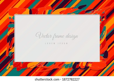 Abstract art wave background frame border shape. line decoration