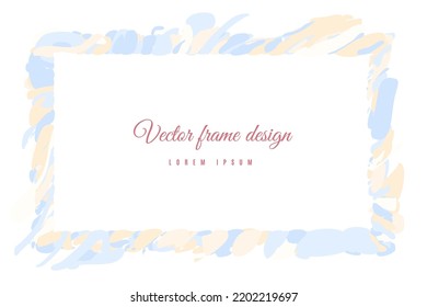 Abstract art wave background frame border shape. element flow