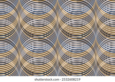 Abstract art wavy circles seamless vector pattern