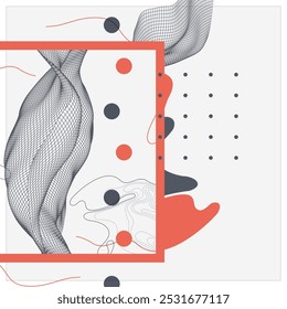 Fondo de alambre de arte Abstractas. Elementos de arte de ciencia o tecnología moderna. Ilustración de superficie. Vector hecho a mano.