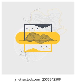 Abstract art wireframe background. Modern science or technology art elements. Surface illustration. Hand made vector. - Powered by Shutterstock - Get 15% off with code: PIKWIZARD15