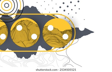 Fondo de alambre de arte Abstractas. Elementos de arte de ciencia o tecnología moderna. Ilustración de superficie. Vector hecho a mano.