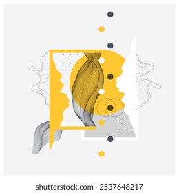 Fundo abstrato do modelo de arame. Elementos de arte moderna de ciência ou tecnologia. Ilustração de superfície. Vetor feito à mão.