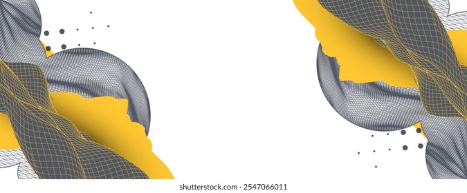 Abstract art wireframe background. Modern science or technology art elements. Surface illustration. Hand made vector.