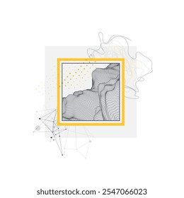 Abstract art wireframe background. Modern science or technology art elements. Surface illustration. Hand made vector.