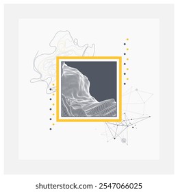 Abstract art wireframe background. Modern science or technology art elements. Surface illustration. Hand made vector.