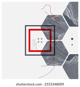 Abstract art wireframe background. Modern science or technology art elements. Surface illustration. Hand made vector.