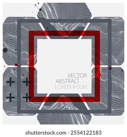 Abstract art wireframe background. Modern science or technology art elements. Surface illustration. Hand made vector.