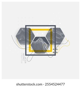 Abstract art wireframe background. Modern science or technology art elements. Surface illustration. Hand made vector.