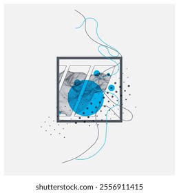 Abstract art wireframe background. Modern science or technology art elements. Surface illustration. Hand made vector.