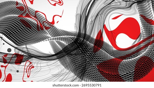 Abstract art wireframe background. Modern science or technology art elements. Surface illustration. Vector.