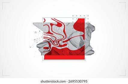 Fondo de alambre de arte Abstractas. Elementos de arte de ciencia o tecnología moderna. Ilustración de superficie. Vector.