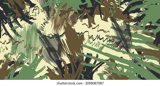 rayas de camuflaje de jungla de madera de arte abstracto patrón sin fisuras ilustración de vectores de fondo militar