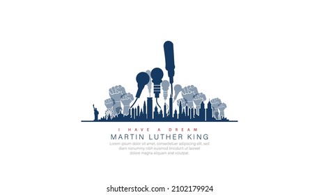 ABSTRACT ART WORK OF MLK DAY VECTOR ILLUSTRATION.