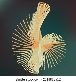 Abstract art work, shape made of circles, decorative sea creature like, ray