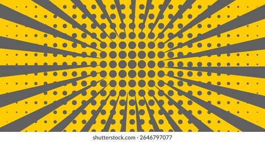 Abstract art yellow and gray comic book cartoon magazine cover.  Vintage background art for comic good superhero text  speech bubble vector message.