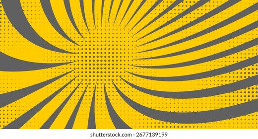 Abstract art yellow and gray comic book cartoon magazine graphic dots simple art good modern lightning