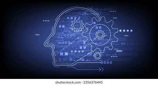 Abstract Artificial Intelligence AI robot technology design concept.
