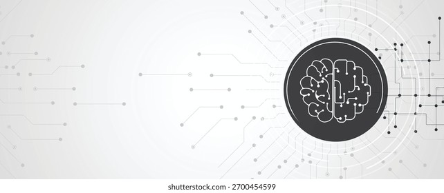 Abstract artificial intelligence brain concept, technology and science background