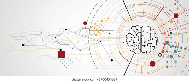 Resumo Inteligência artificial conceito cerebral, tecnologia e ciência de fundo