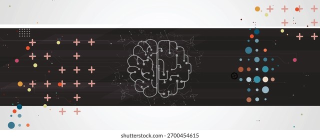 Abstract artificial intelligence brain concept, technology and science background