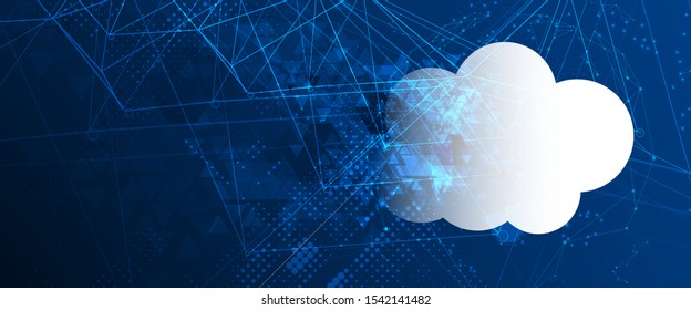 Abstract Artificial intelligence. Cloud computing. Machine learning. Technology web background. Virtual concept futuristic background